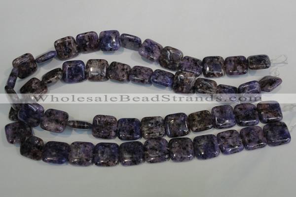 CLJ273 15.5 inches 16*16mm square dyed sesame jasper beads wholesale