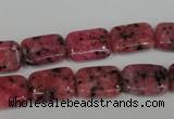 CLJ282 15.5 inches 10*14mm rectangle dyed sesame jasper beads wholesale