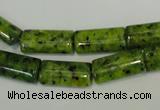 CLJ300 15.5 inches 8*16mm flat tube dyed sesame jasper beads wholesale