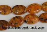 CLJ322 15.5 inches 13*18mm oval dyed sesame jasper beads wholesale