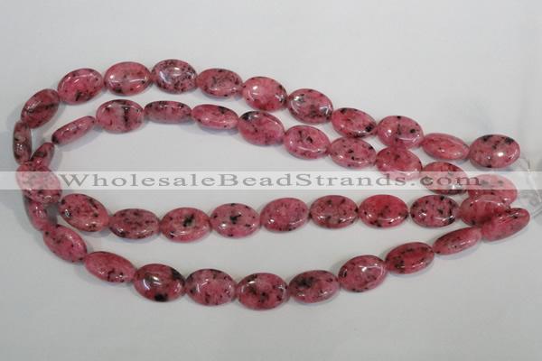 CLJ323 15.5 inches 13*18mm oval dyed sesame jasper beads wholesale