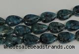 CLJ333 15.5 inches 8*12mm flat teardrop dyed sesame jasper beads