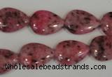 CLJ337 15.5 inches 13*18mm flat teardrop dyed sesame jasper beads