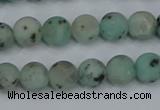 CLJ411 15.5 inches 6mm round matte sesame jasper beads wholesale