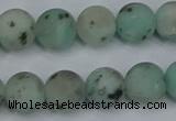 CLJ413 15.5 inches 10mm round matte sesame jasper beads wholesale