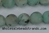 CLJ414 15.5 inches 12mm round matte sesame jasper beads wholesale