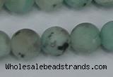 CLJ415 15.5 inches 14mm round matte sesame jasper beads wholesale