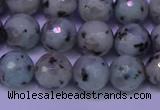 CLJ423 15.5 inches 10mm faceted round sesame jasper beads