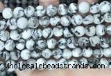 CLJ550 15.5 inches 6mm,8mm,10mm & 12mm faceted round sesame jasper beads