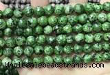 CLJ561 15.5 inches 6mm,8mm,10mm & 12mm faceted round sesame jasper beads