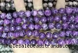 CLJ571 15 inches 10mm faceted 

round sesame jasper beads