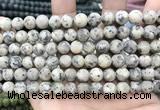 CLJ580 15 inches 8mm round matte sesame jasper beads