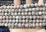 CLJ581 15 inches 8mm round matte sesame jasper beads