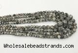 CLJ610 6mm - 14mm round sesame jasper graduated beads