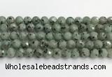 CLJ642 15.5 inches 10mm faceted round sesame jasper beads wholesale