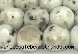 CLJ651 15 inches 8mm faceted round sesame jasper beads