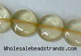 CLQ04 15.5 inches 12mm coin natural lemon quartz beads Wholesale