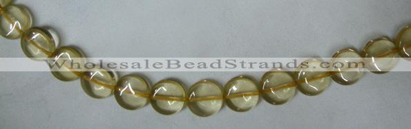 CLQ04 15.5 inches 12mm coin natural lemon quartz beads Wholesale