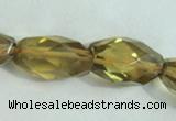 CLQ06 15.5 inches faceted rice natural lemon quartz beads