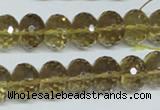 CLQ15 15.5 inches 8*12mm faceted rondelle natural lemon quartz beads