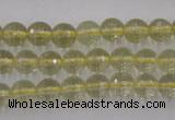 CLQ162 15.5 inches 8mm faceted round natural lemon quartz beads