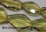 CLQ262 15.5 inches 10*25mm – 25*33mm faceted freeform lemon quartz beads