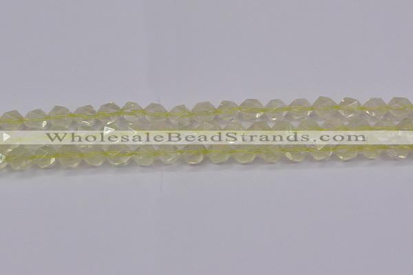 CLQ313 15.5 inches 10mm faceted nuggets lemon quartz beads