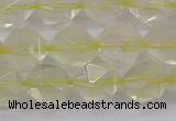 CLQ314 15.5 inches 12mm faceted nuggets lemon quartz beads