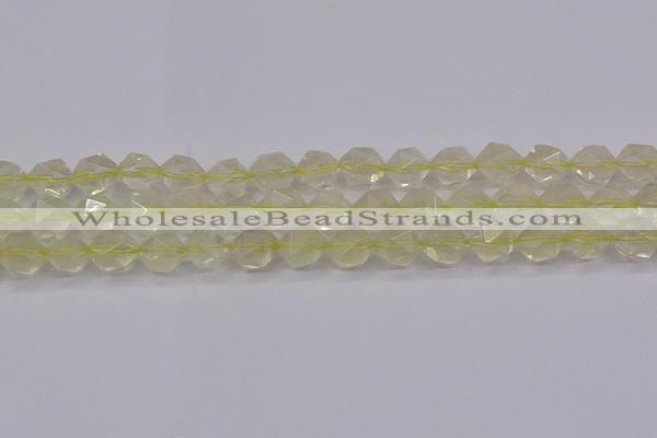 CLQ314 15.5 inches 12mm faceted nuggets lemon quartz beads