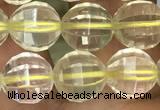 CLQ322 15.5 inches 8mm faceted round natural lemon quartz beads