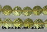 CLQ57 15.5 inches 10mm faceted round natural lemon quartz beads