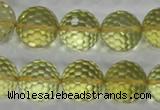 CLQ59 15.5 inches 14mm faceted round natural lemon quartz beads