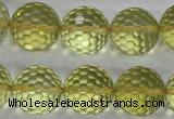 CLQ60 15.5 inches 16mm faceted round natural lemon quartz beads