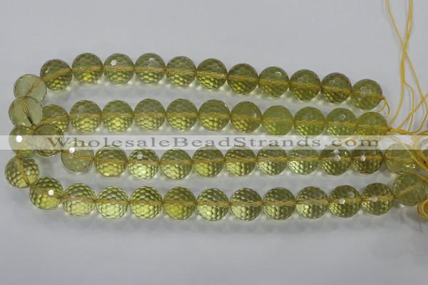 CLQ60 15.5 inches 16mm faceted round natural lemon quartz beads