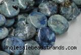 CLR09 16 inches 20mm flat round larimar gemstone beads wholesale