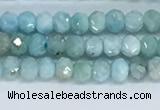 CLR108 15.5 inches 2*3mm faceted rondelle natural larimar beads