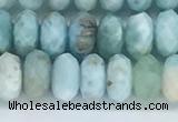 CLR111 15.5 inches 4*6mm faceted rondelle natural larimar beads