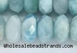 CLR114 15.5 inches 5*9mm faceted rondelle natural larimar beads