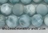 CLR137 15.5 inches 7mm faceted round natural larimar beads