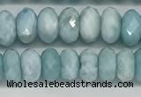 CLR139 15.5 inches 4*6mm faceted rondelle natural larimar beads