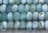 CLR146 15 inches 2.5*4mm faceted rondelle larimar beads wholesale