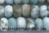 CLR148 15 inches 4*6mm faceted rondelle larimar beads wholesale