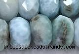 CLR151 15 inches 6*10mm faceted rondelle larimar beads wholesale