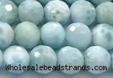 CLR154 15 inches 7mm faceted round larimar gemstone beads