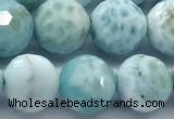 CLR157 15 inches 10mm faceted round larimar gemstone beads