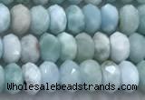 CLR160 15 inches 3*5mm faceted rondelle larimar beads wholesale