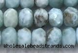 CLR161 15 inches 6*7mm faceted rondelle larimar beads wholesale