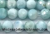 CLR163 15 inches 6mm faceted round larimar gemstone beads