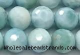 CLR165 15 inches 8mm faceted round larimar gemstone beads