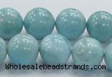 CLR22 15.5 inches 16mm round grade AA natural larimar gemstone beads